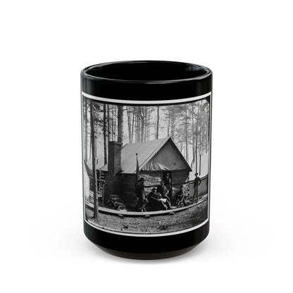 Brandy Station, Va. Officers In Front Of Winter Quarters At Army Of The Potomac Headquarters (U.S. Civil War) Black Coffee Mug-15oz-Go Mug Yourself