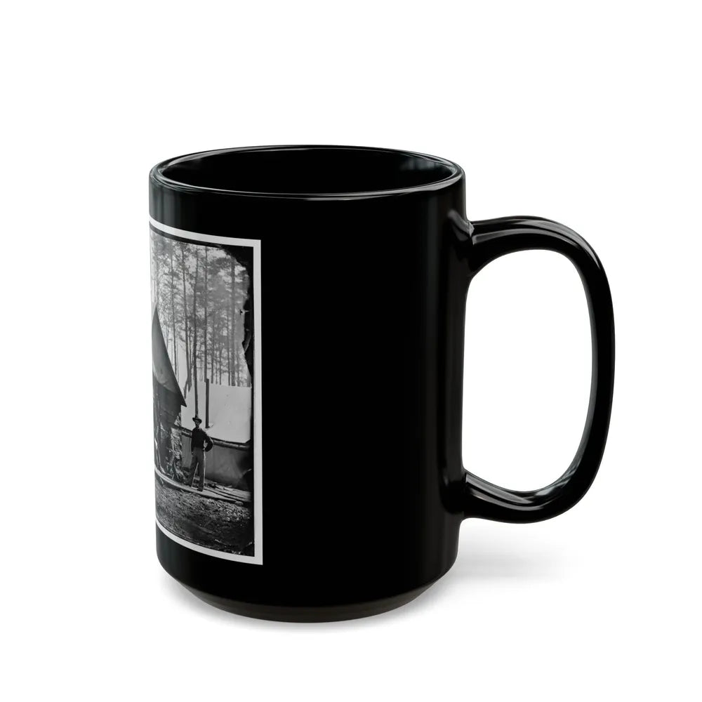 Brandy Station, Va. Officers In Front Of Winter Quarters At Army Of The Potomac Headquarters (U.S. Civil War) Black Coffee Mug-Go Mug Yourself