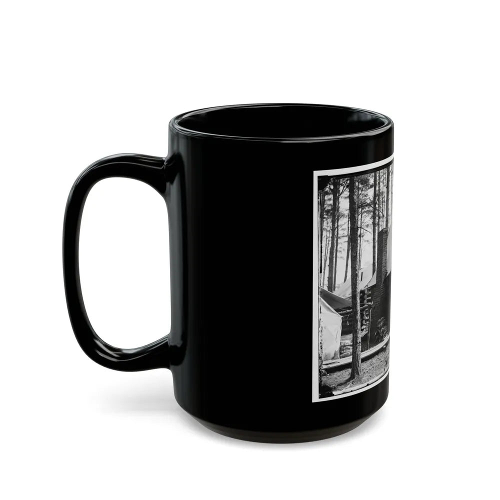 Brandy Station, Va. Officers In Front Of Winter Quarters At Army Of The Potomac Headquarters (U.S. Civil War) Black Coffee Mug-Go Mug Yourself