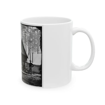 Brandy Station, Va. Officers In Front Of Winter Quarters At Army Of The Potomac Headquarters (U.S. Civil War) White Coffee Mug-Go Mug Yourself