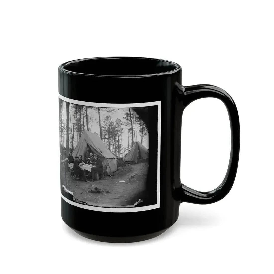 Brandy Station, Virginia. A Breakfast Party At Headquarters. Army Of The Potomac (U.S. Civil War) Black Coffee Mug - Go Mug Yourself