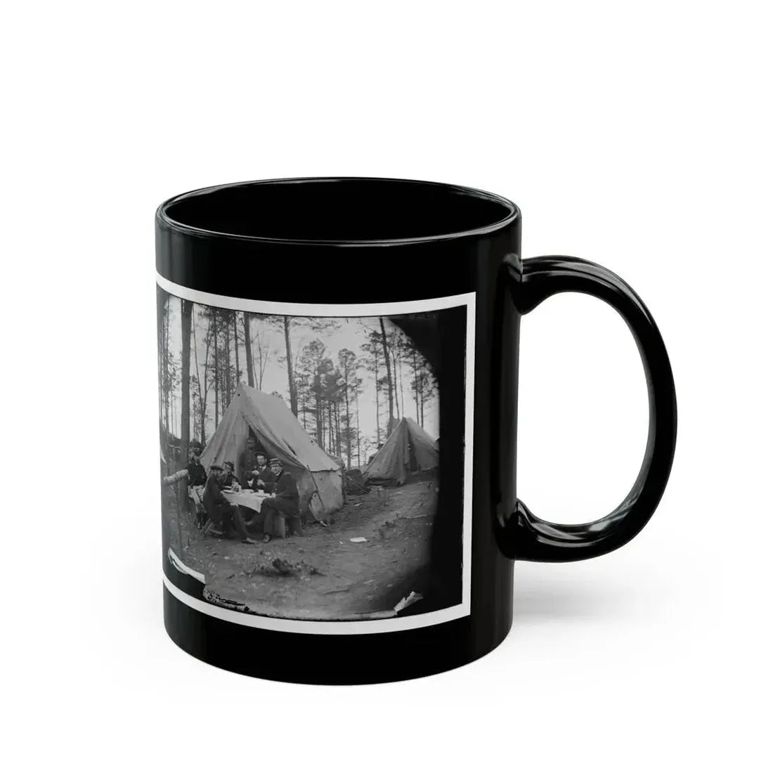 Brandy Station, Virginia. A Breakfast Party At Headquarters. Army Of The Potomac (U.S. Civil War) Black Coffee Mug - Go Mug Yourself