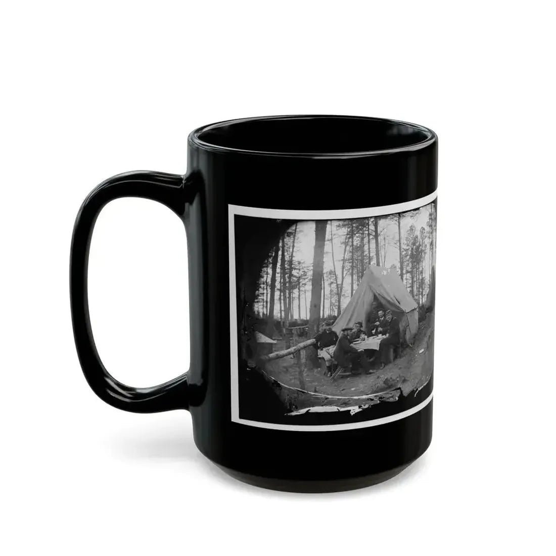 Brandy Station, Virginia. A Breakfast Party At Headquarters. Army Of The Potomac (U.S. Civil War) Black Coffee Mug - Go Mug Yourself