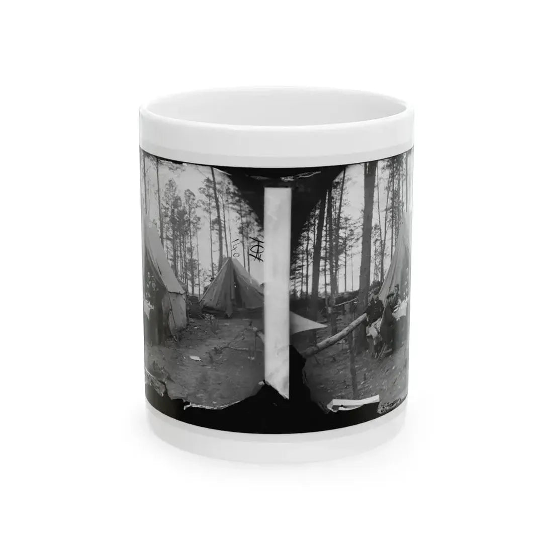 Brandy Station, Virginia. A Breakfast Party At Headquarters. Army Of The Potomac (U.S. Civil War) White Coffee Mug 11oz - Go Mug Yourself