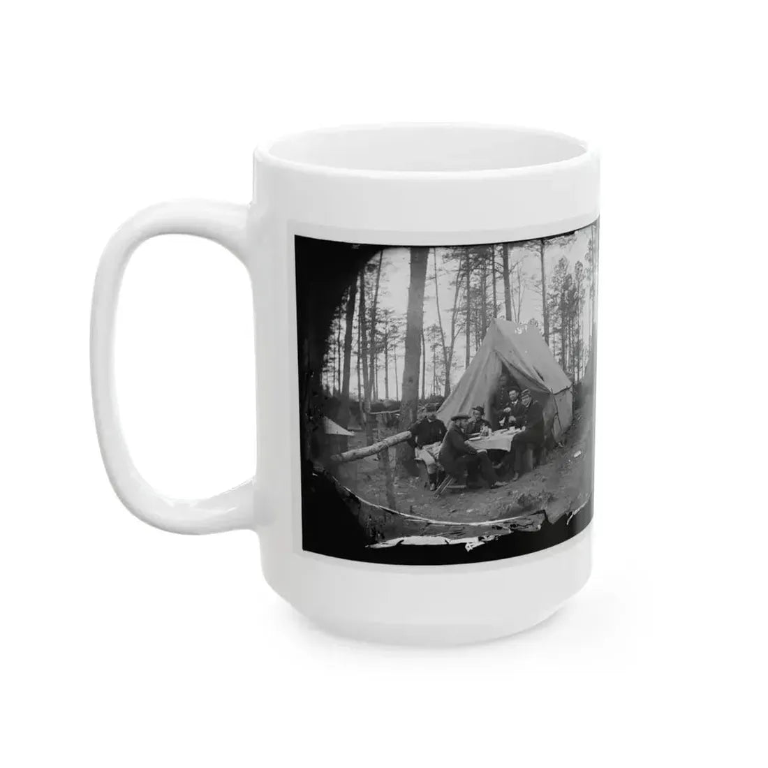 Brandy Station, Virginia. A Breakfast Party At Headquarters. Army Of The Potomac (U.S. Civil War) White Coffee Mug - Go Mug Yourself