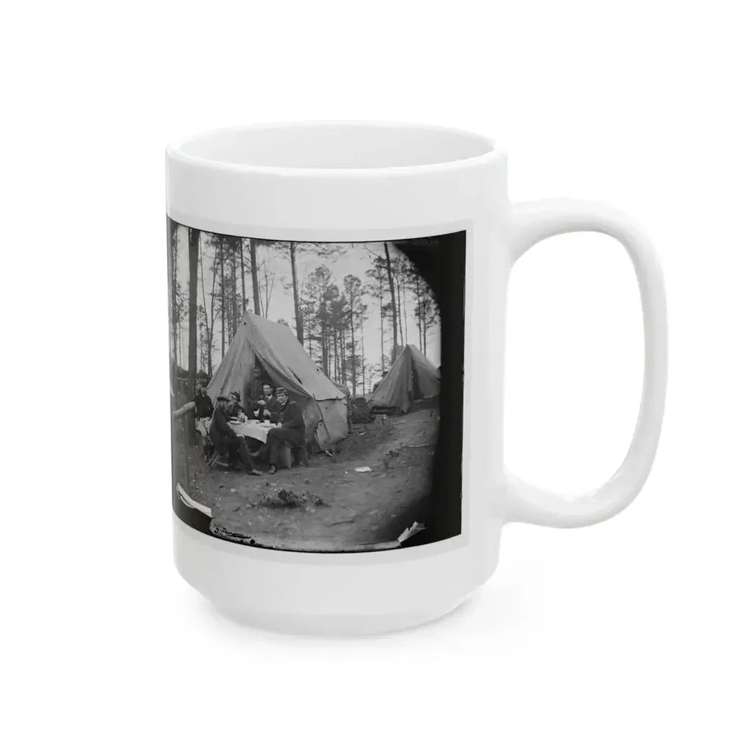 Brandy Station, Virginia. A Breakfast Party At Headquarters. Army Of The Potomac (U.S. Civil War) White Coffee Mug - Go Mug Yourself
