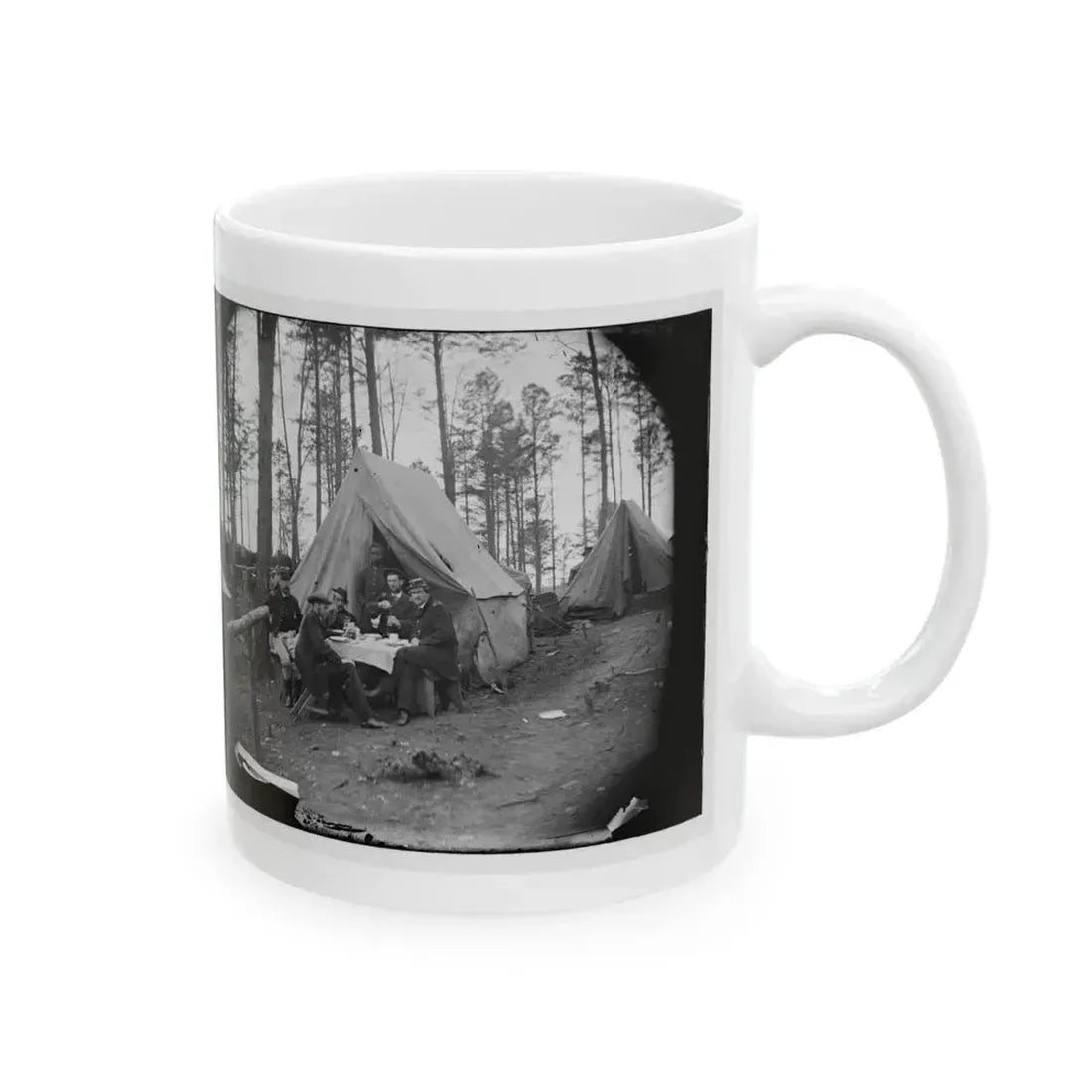 Brandy Station, Virginia. A Breakfast Party At Headquarters. Army Of The Potomac (U.S. Civil War) White Coffee Mug - Go Mug Yourself