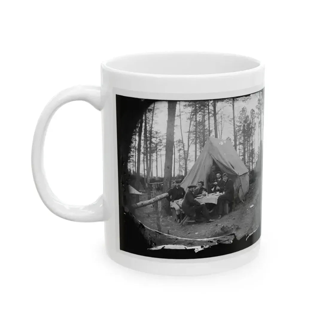 Brandy Station, Virginia. A Breakfast Party At Headquarters. Army Of The Potomac (U.S. Civil War) White Coffee Mug - Go Mug Yourself