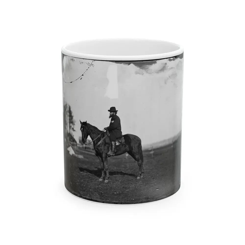 Brandy Station, Virginia. Alfred R. Waud, Artist For  Harper's Weekly  (Seated On A Horse) At Headquarters Army Of The Potomac (U.S. Civil War) White Coffee Mug 11oz - Go Mug Yourself