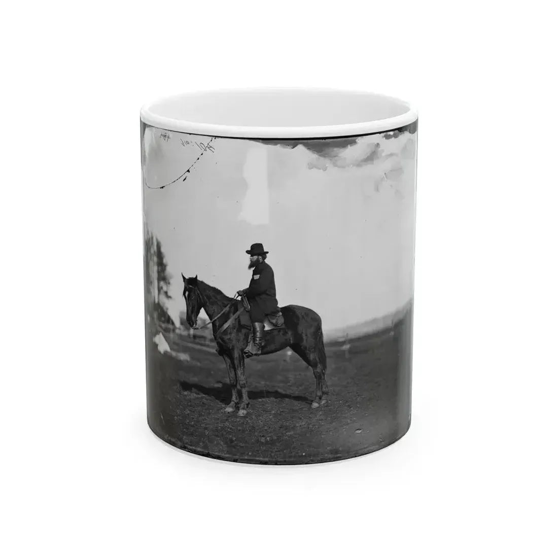 Brandy Station, Virginia. Alfred R. Waud, Artist For  Harper's Weekly  (Seated On A Horse) At Headquarters Army Of The Potomac (U.S. Civil War) White Coffee Mug 11oz - Go Mug Yourself