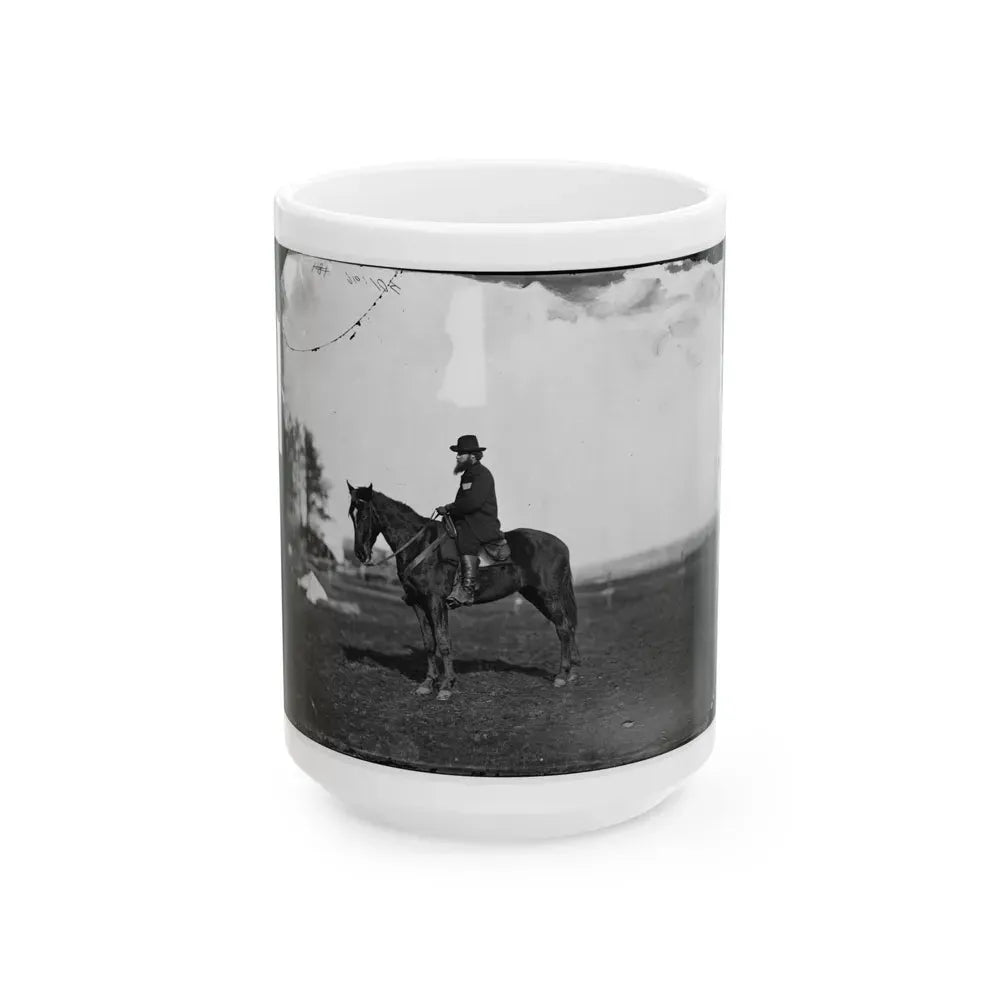 Brandy Station, Virginia. Alfred R. Waud, Artist For  Harper's Weekly  (Seated On A Horse) At Headquarters Army Of The Potomac (U.S. Civil War) White Coffee Mug 15oz - Go Mug Yourself