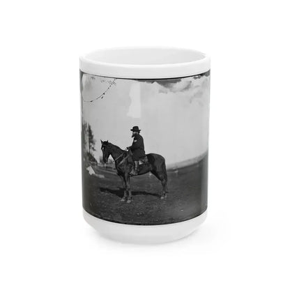 Brandy Station, Virginia. Alfred R. Waud, Artist For  Harper's Weekly  (Seated On A Horse) At Headquarters Army Of The Potomac (U.S. Civil War) White Coffee Mug 15oz - Go Mug Yourself