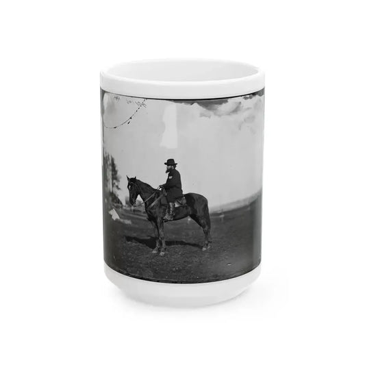 Brandy Station, Virginia. Alfred R. Waud, Artist For  Harper's Weekly  (Seated On A Horse) At Headquarters Army Of The Potomac (U.S. Civil War) White Coffee Mug 15oz - Go Mug Yourself