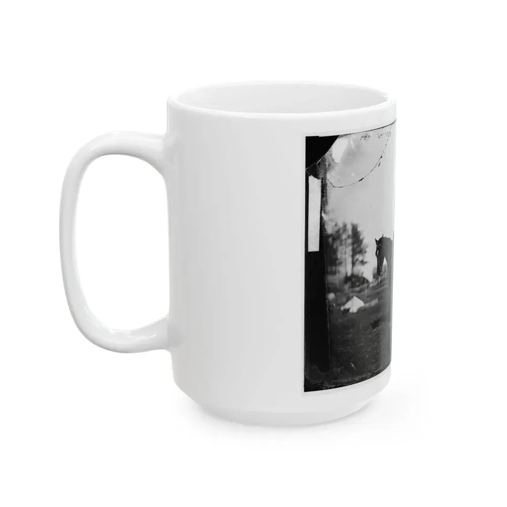 Brandy Station, Virginia. Alfred R. Waud, Artist For  Harper's Weekly  (Seated On A Horse) At Headquarters Army Of The Potomac (U.S. Civil War) White Coffee Mug - Go Mug Yourself