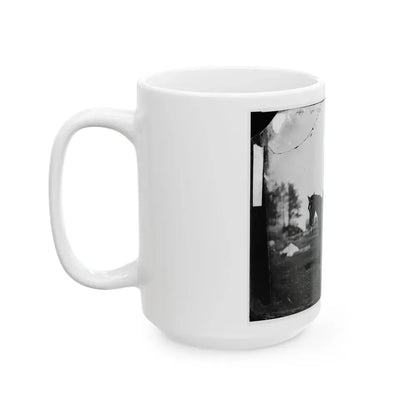 Brandy Station, Virginia. Alfred R. Waud, Artist For  Harper's Weekly  (Seated On A Horse) At Headquarters Army Of The Potomac (U.S. Civil War) White Coffee Mug - Go Mug Yourself