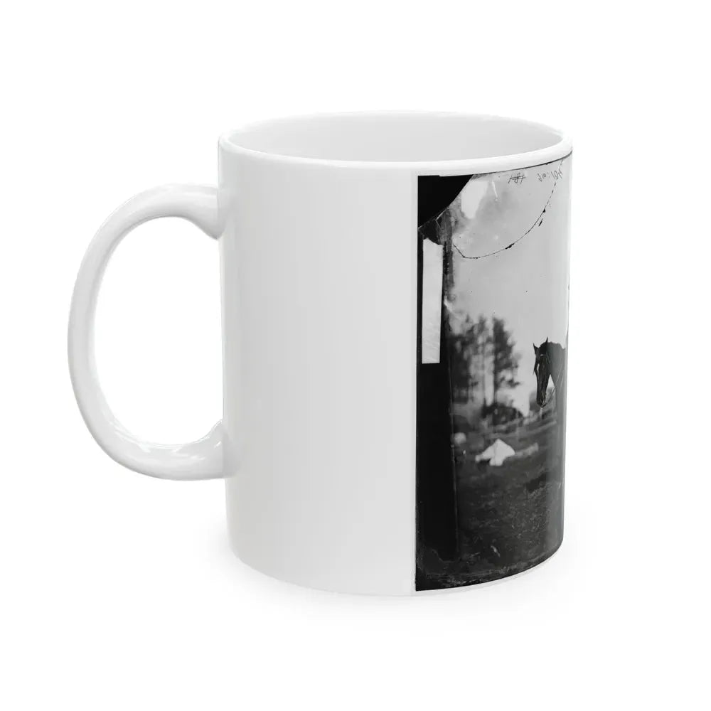 Brandy Station, Virginia. Alfred R. Waud, Artist For  Harper's Weekly  (Seated On A Horse) At Headquarters Army Of The Potomac (U.S. Civil War) White Coffee Mug - Go Mug Yourself
