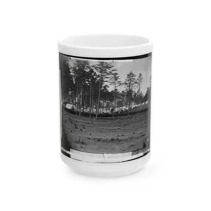 Brandy Station, Virginia. Army Of The Potomac. Eastern Half Of The Camp (U.S. Civil War) White Coffee Mug 15oz - Go Mug Yourself