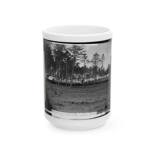 Brandy Station, Virginia. Army Of The Potomac. Eastern Half Of The Camp (U.S. Civil War) White Coffee Mug 15oz - Go Mug Yourself