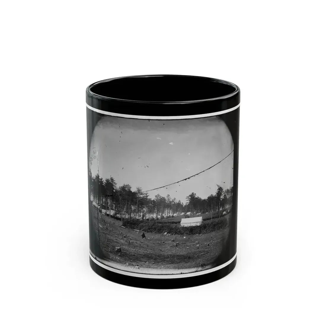 Brandy Station, Virginia. Army Of The Potomac. Western Half Of The Camp. Chapel In Foreground (U.S. Civil War) Black Coffee Mug 11oz - Go Mug Yourself