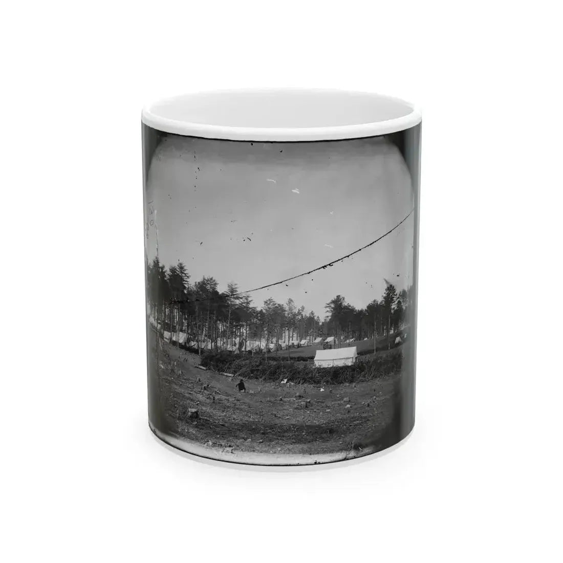 Brandy Station, Virginia. Army Of The Potomac. Western Half Of The Camp. Chapel In Foreground (U.S. Civil War) White Coffee Mug 11oz - Go Mug Yourself