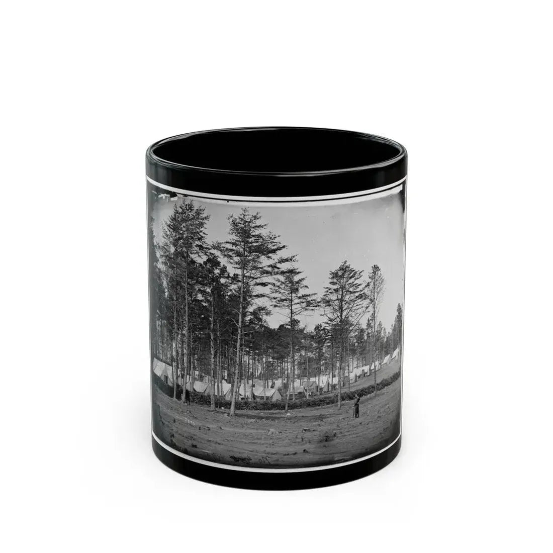Brandy Station, Virginia. Camp At Headquarters, Army Of The Potomac (U.S. Civil War) Black Coffee Mug 11oz - Go Mug Yourself