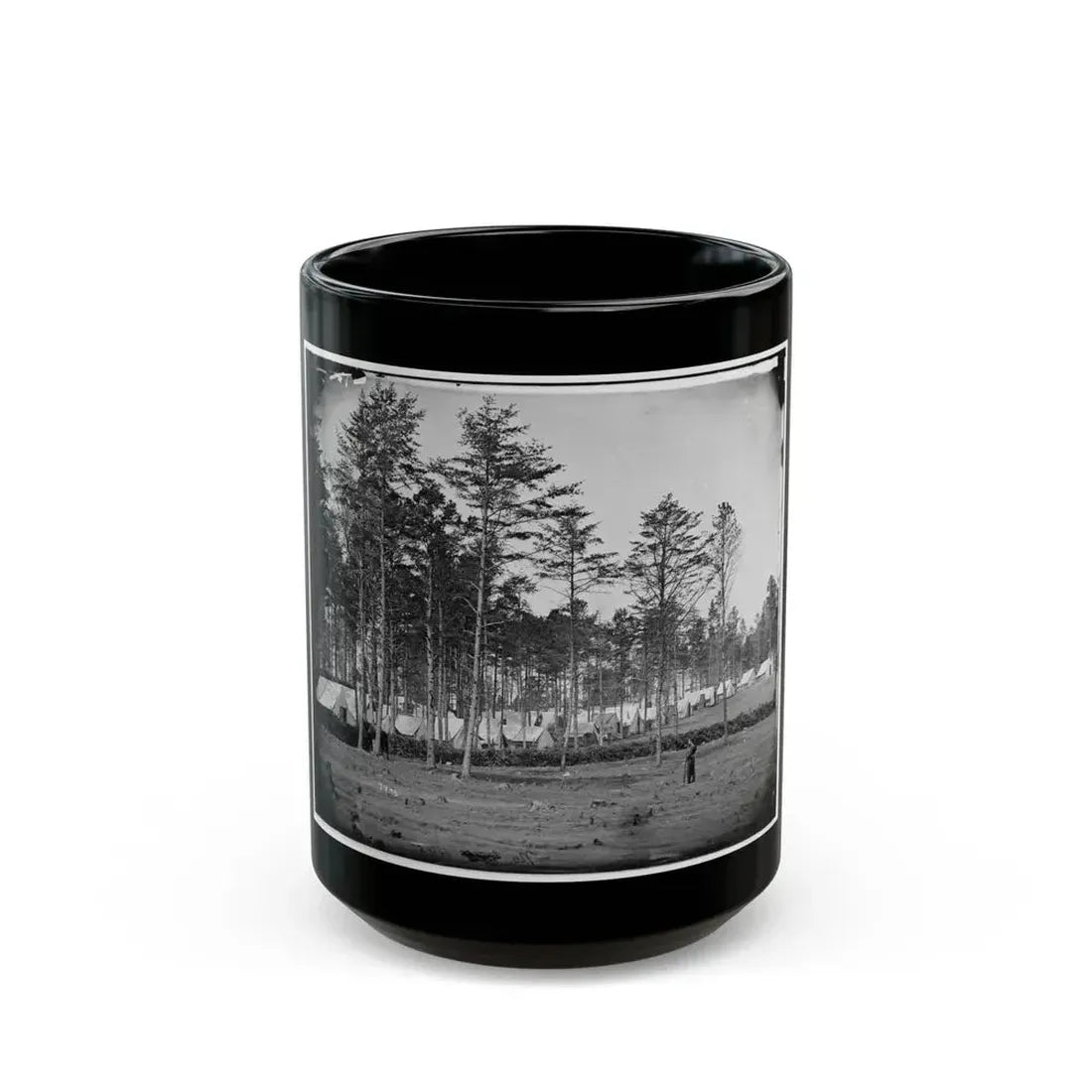 Brandy Station, Virginia. Camp At Headquarters, Army Of The Potomac (U.S. Civil War) Black Coffee Mug 15oz - Go Mug Yourself