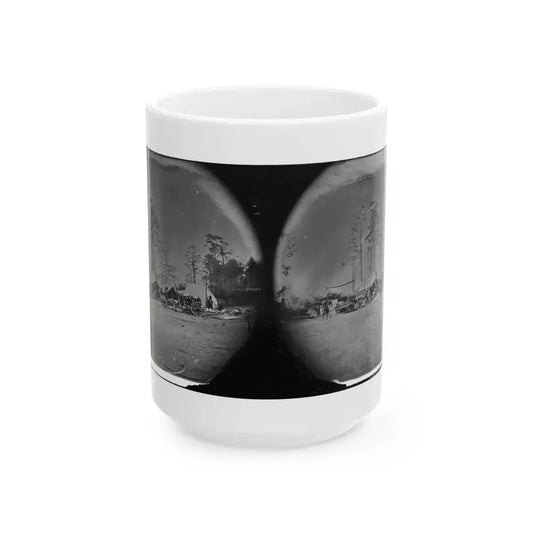 Brandy Station, Virginia. Carpenter, Wheelwright And Harness Shops. Headquarters, Army Of The Potomac (U.S. Civil War) White Coffee Mug 15oz - Go Mug Yourself