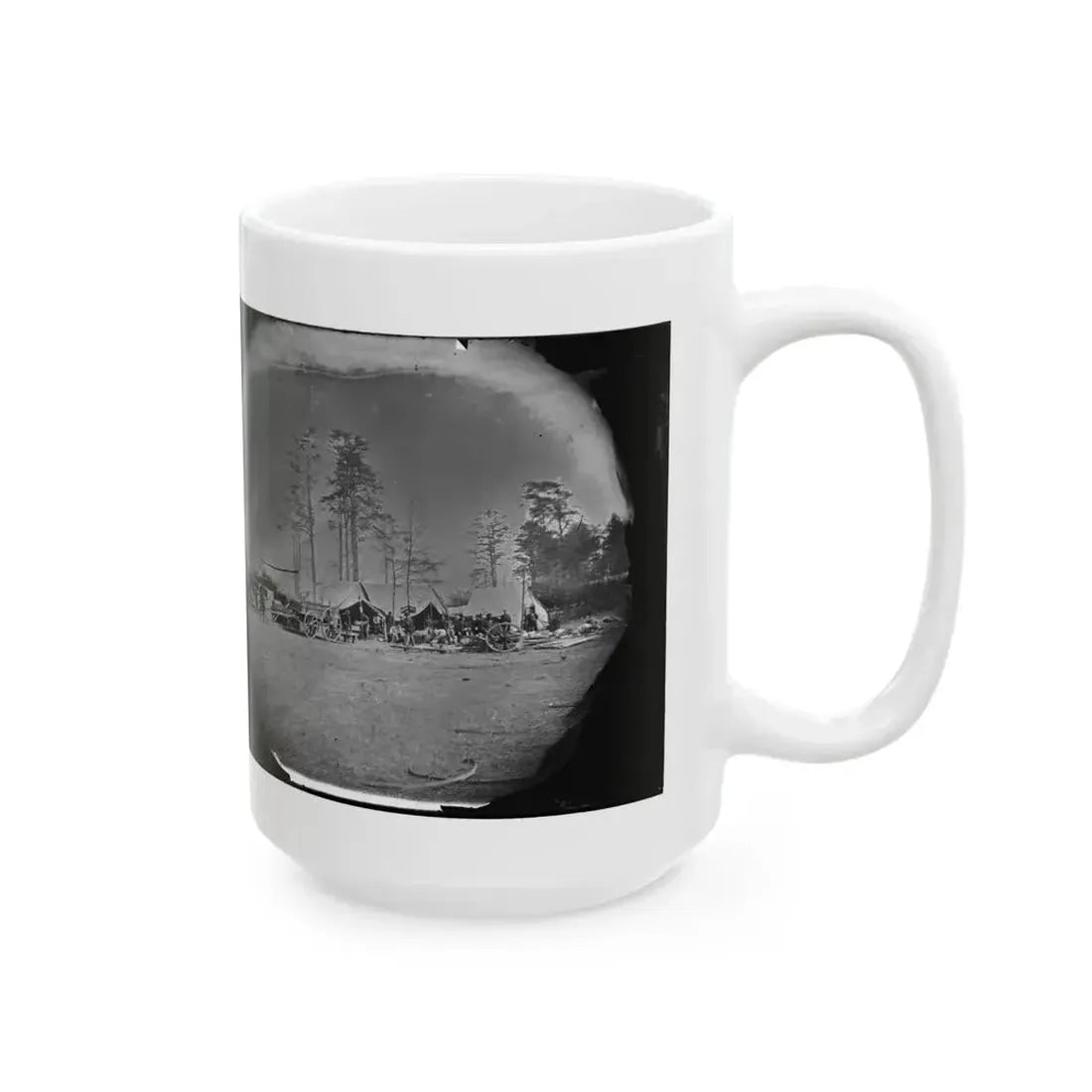 Brandy Station, Virginia. Carpenter, Wheelwright And Harness Shops. Headquarters, Army Of The Potomac (U.S. Civil War) White Coffee Mug - Go Mug Yourself