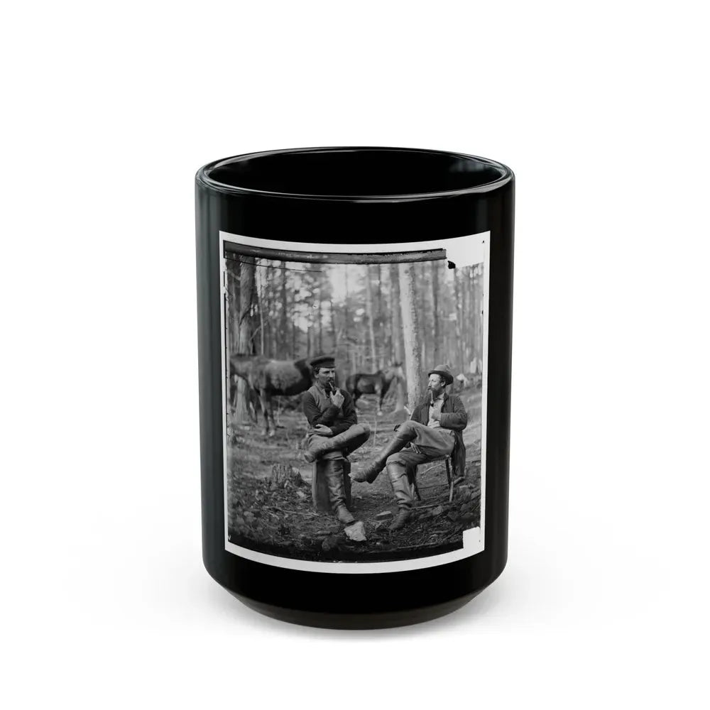 Brandy Station, Virginia. Discussing The Probilities ( ) Of The Next Move (U.S. Civil War) Black Coffee Mug 15oz - Go Mug Yourself