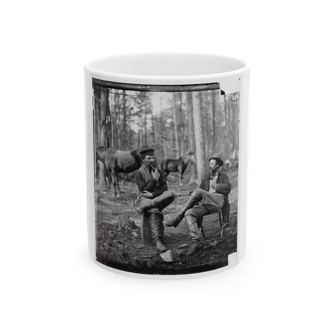 Brandy Station, Virginia. Discussing The Probilities ( ) Of The Next Move (U.S. Civil War) White Coffee Mug 11oz - Go Mug Yourself