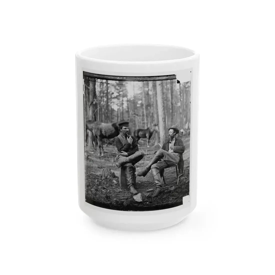 Brandy Station, Virginia. Discussing The Probilities ( ) Of The Next Move (U.S. Civil War) White Coffee Mug 15oz - Go Mug Yourself