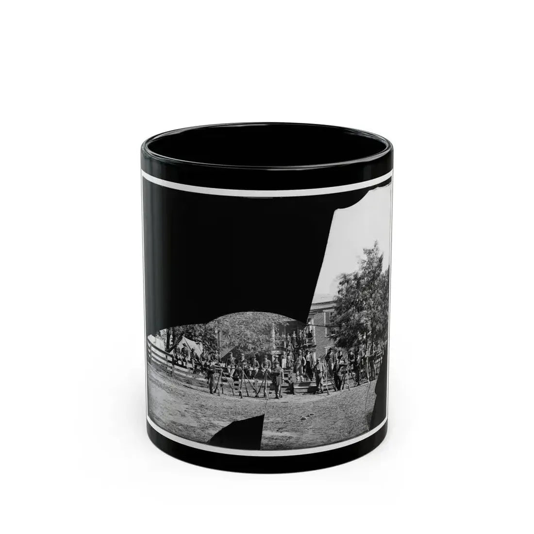 Brandy Station, Virginia. Headquarters, 1st Bridgade Horse Artillery (U.S. Civil War) Black Coffee Mug 11oz - Go Mug Yourself