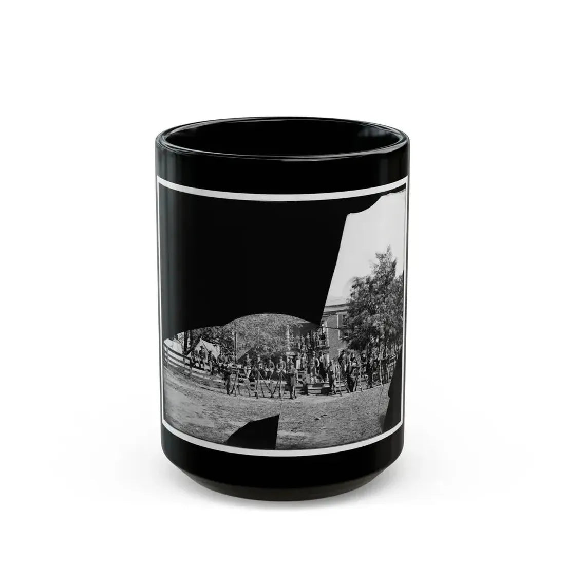 Brandy Station, Virginia. Headquarters, 1st Bridgade Horse Artillery (U.S. Civil War) Black Coffee Mug 15oz - Go Mug Yourself
