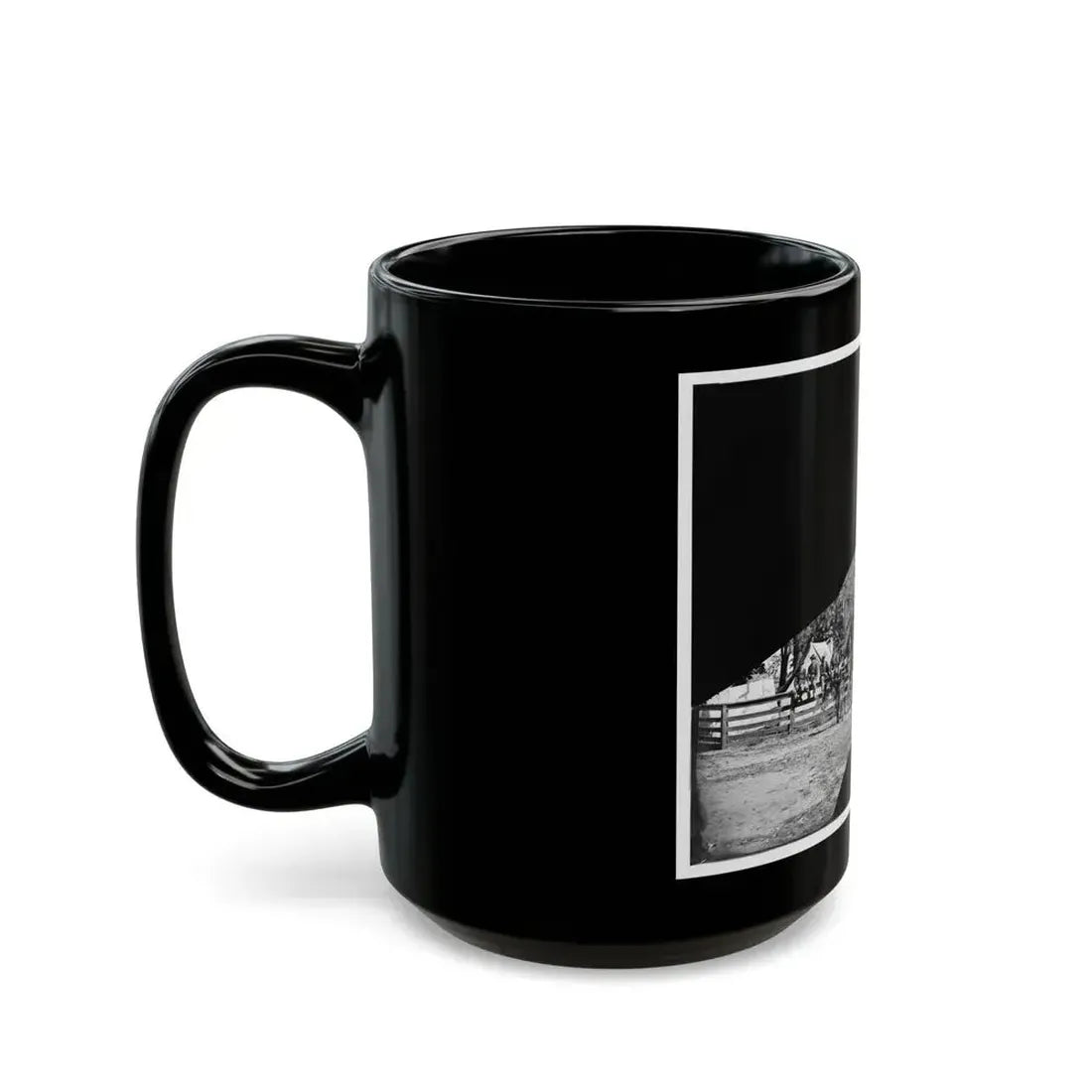 Brandy Station, Virginia. Headquarters, 1st Bridgade Horse Artillery (U.S. Civil War) Black Coffee Mug - Go Mug Yourself
