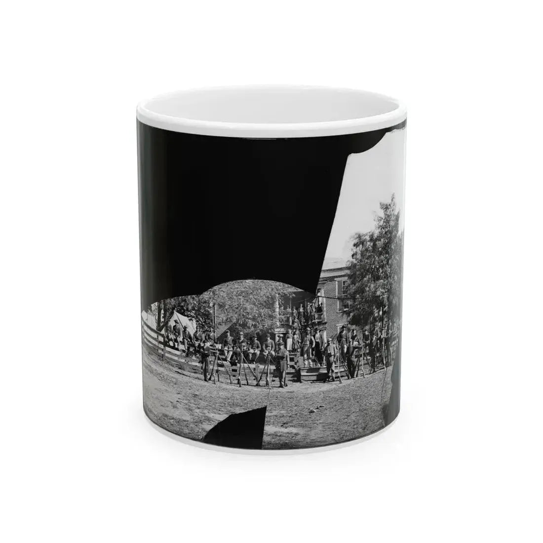 Brandy Station, Virginia. Headquarters, 1st Bridgade Horse Artillery (U.S. Civil War) White Coffee Mug 11oz - Go Mug Yourself
