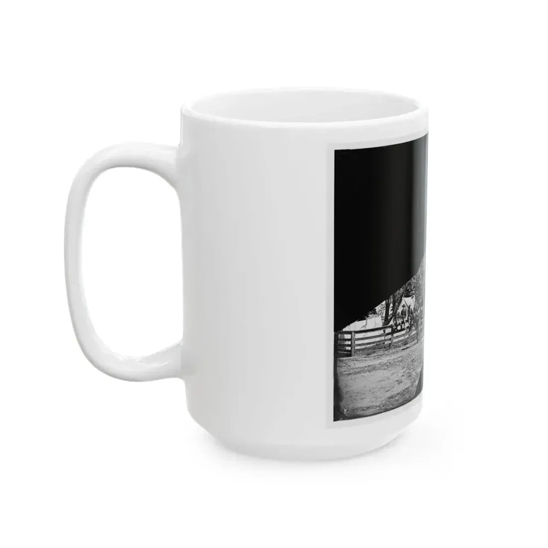Brandy Station, Virginia. Headquarters, 1st Bridgade Horse Artillery (U.S. Civil War) White Coffee Mug - Go Mug Yourself