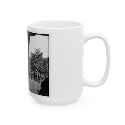 Brandy Station, Virginia. Headquarters, 1st Bridgade Horse Artillery (U.S. Civil War) White Coffee Mug - Go Mug Yourself