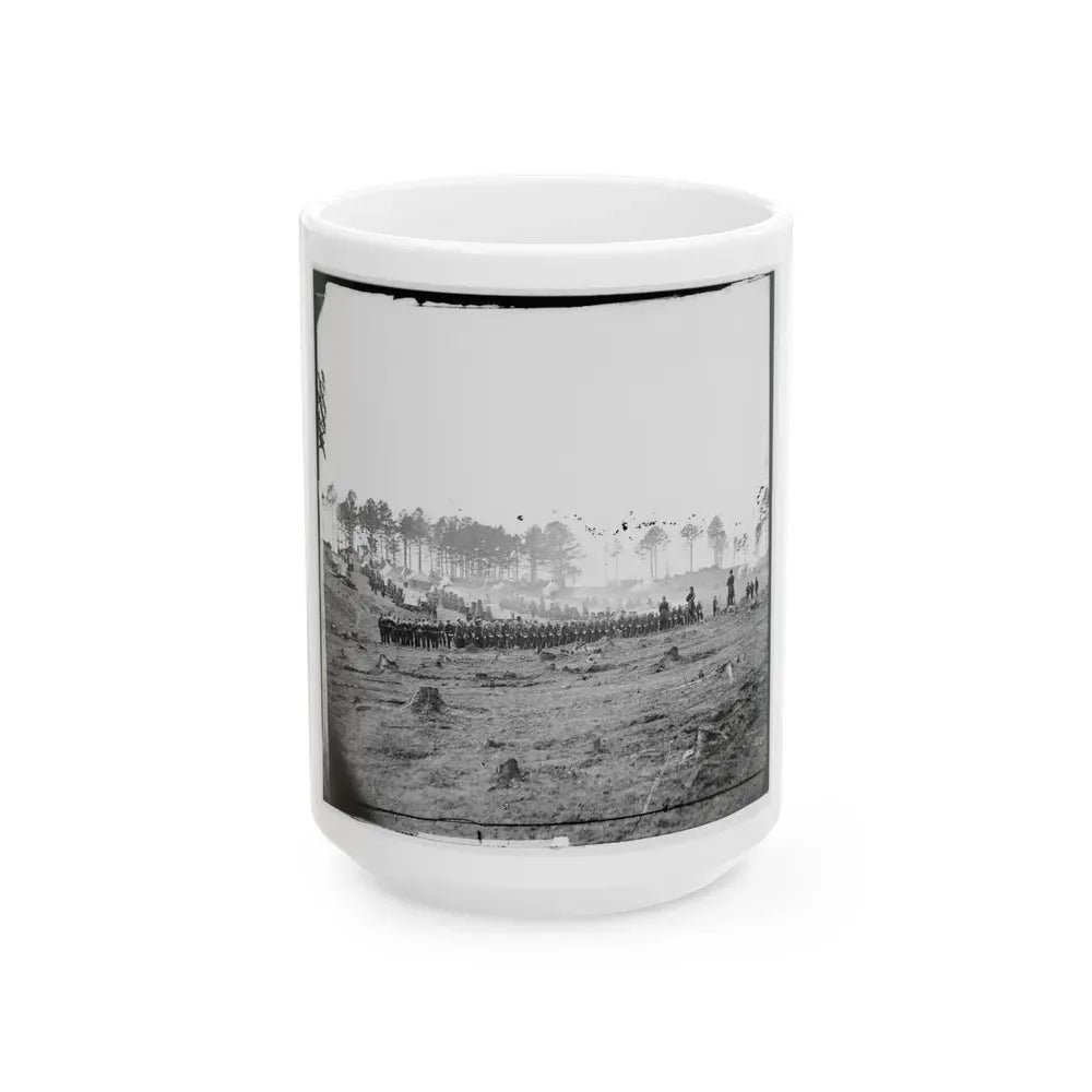 Brandy Station, Virginia. Headquarters, Army Of The Potomac. Company Of Zouaves In Foreground (U.S. Civil War) White Coffee Mug 15oz - Go Mug Yourself