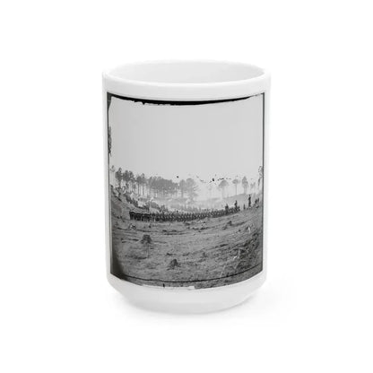 Brandy Station, Virginia. Headquarters, Army Of The Potomac. Company Of Zouaves In Foreground (U.S. Civil War) White Coffee Mug 15oz - Go Mug Yourself