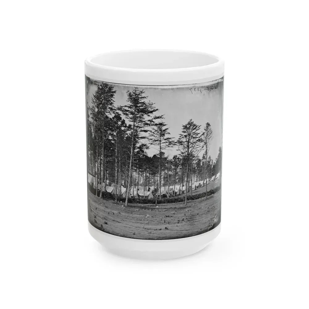 Brandy Station, Virginia. Headquarters, Army Of The Potomac. Eastern Half Of The Camp (U.S. Civil War) White Coffee Mug 15oz - Go Mug Yourself