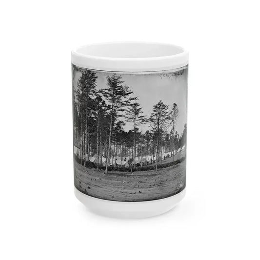 Brandy Station, Virginia. Headquarters, Army Of The Potomac. Eastern Half Of The Camp (U.S. Civil War) White Coffee Mug 15oz - Go Mug Yourself