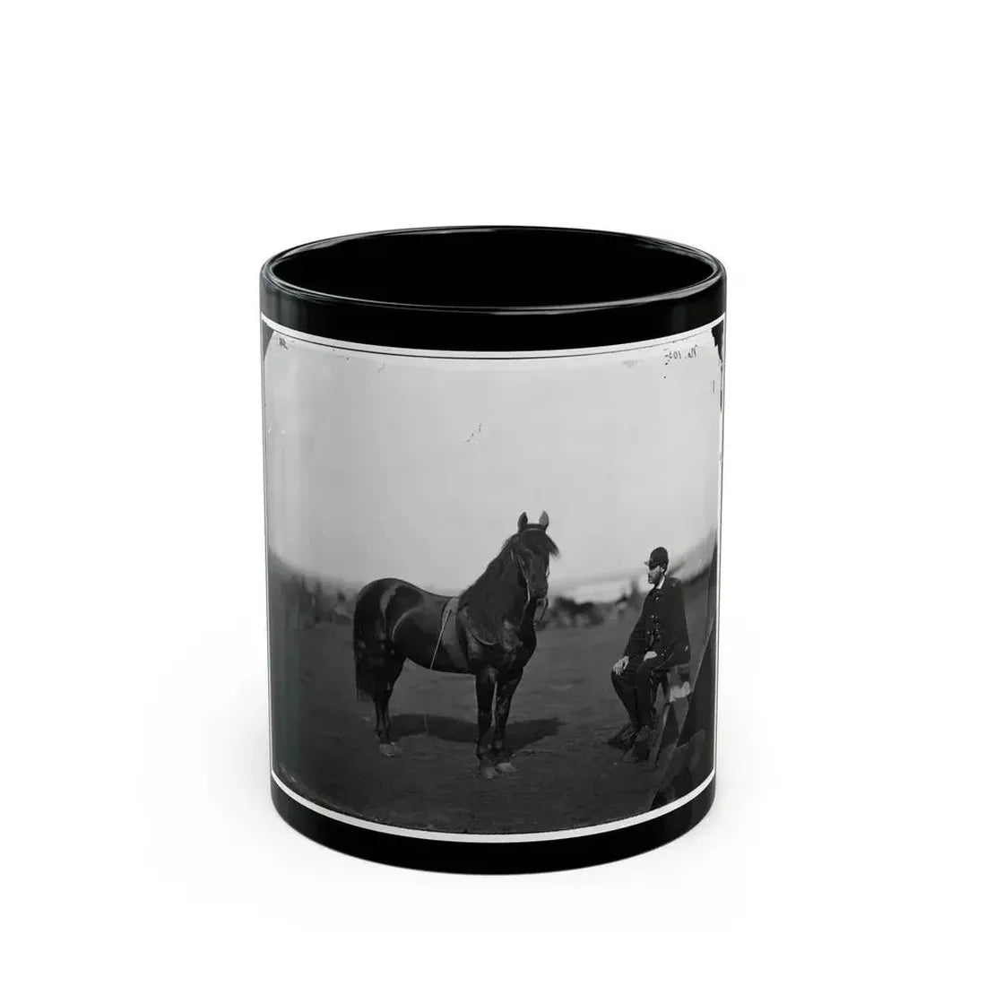 Brandy Station, Virginia. Lt. Chas W. Wolsey With Horse Headquarters Army Of The Potomac (U.S. Civil War) Black Coffee Mug 11oz - Go Mug Yourself