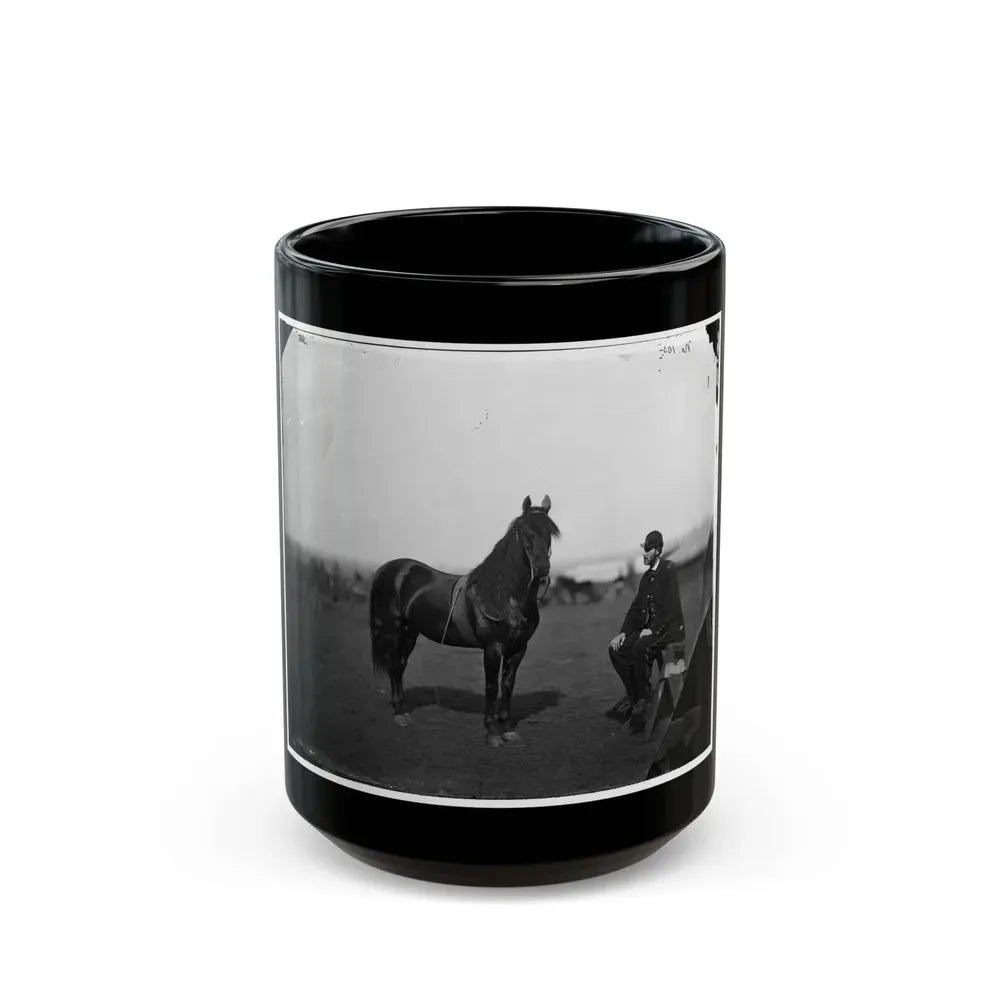 Brandy Station, Virginia. Lt. Chas W. Wolsey With Horse Headquarters Army Of The Potomac (U.S. Civil War) Black Coffee Mug 15oz - Go Mug Yourself