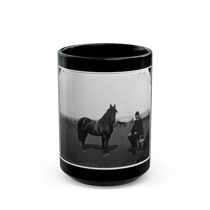 Brandy Station, Virginia. Lt. Chas W. Wolsey With Horse Headquarters Army Of The Potomac (U.S. Civil War) Black Coffee Mug 15oz - Go Mug Yourself