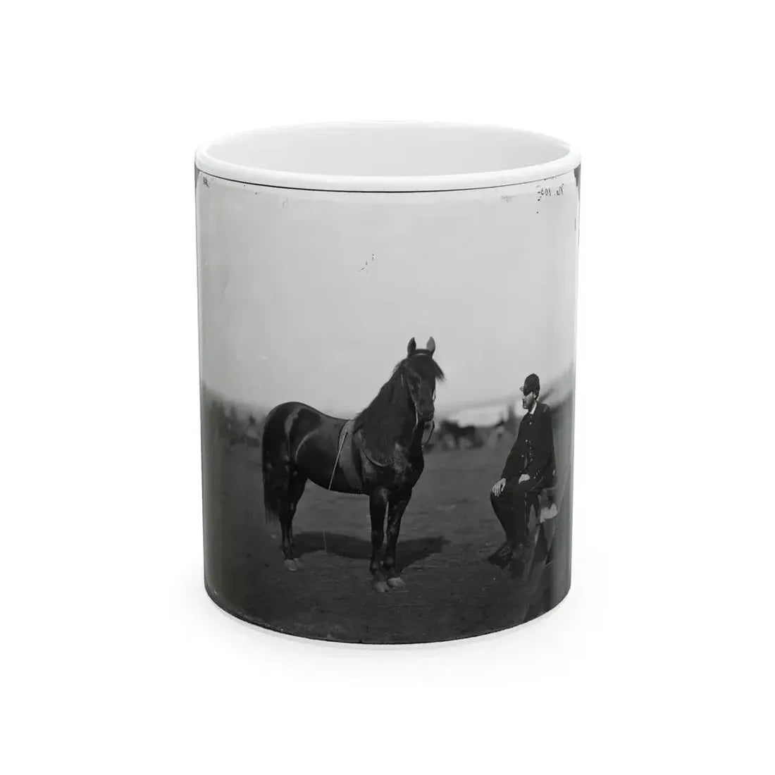Brandy Station, Virginia. Lt. Chas W. Wolsey With Horse Headquarters Army Of The Potomac (U.S. Civil War) White Coffee Mug 11oz - Go Mug Yourself