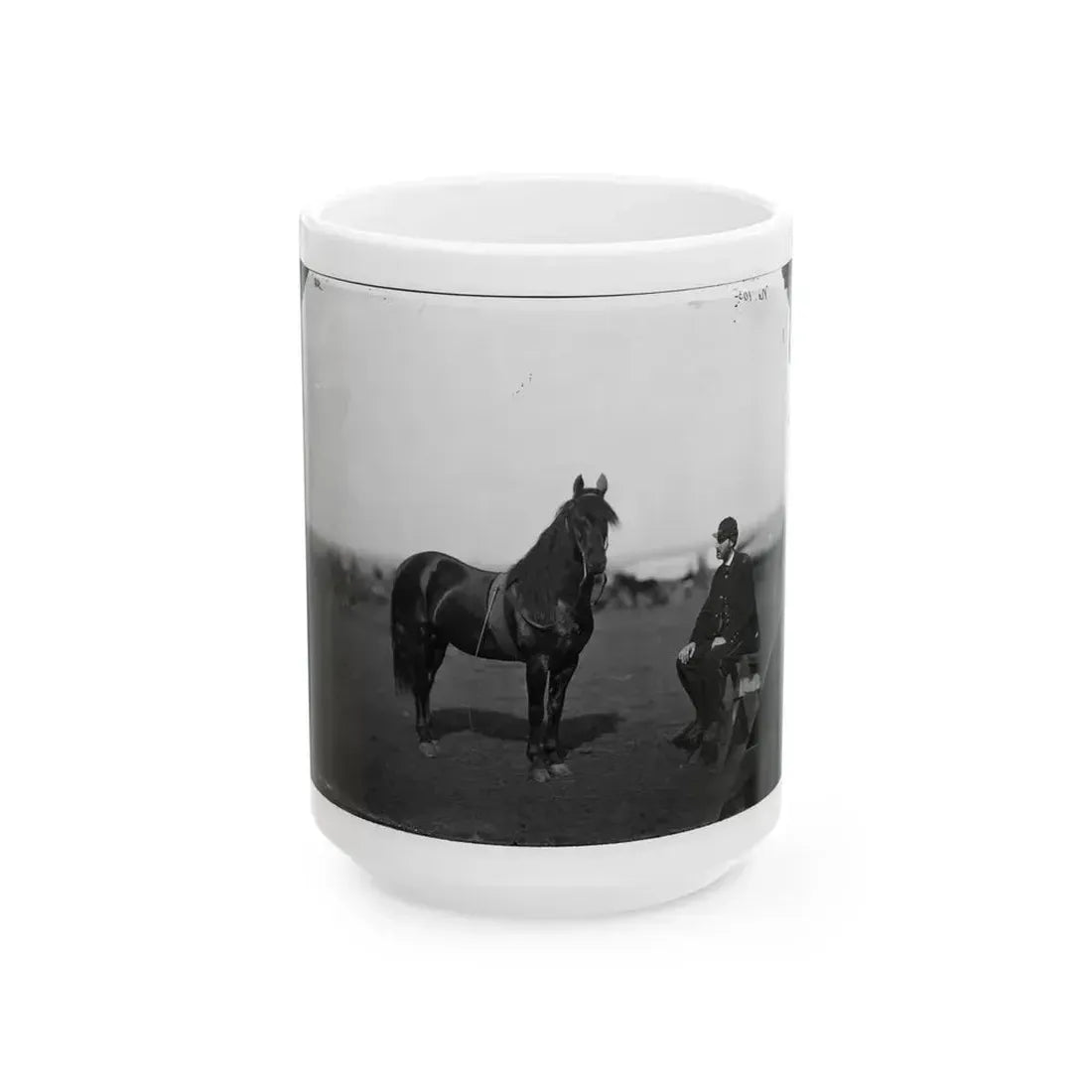 Brandy Station, Virginia. Lt. Chas W. Wolsey With Horse Headquarters Army Of The Potomac (U.S. Civil War) White Coffee Mug 15oz - Go Mug Yourself