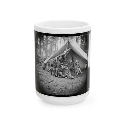 Brandy Station, Virginia. Major William Riddle And Friends. Headquarters, Army Of The Potomac (U.S. Civil War) White Coffee Mug 15oz - Go Mug Yourself