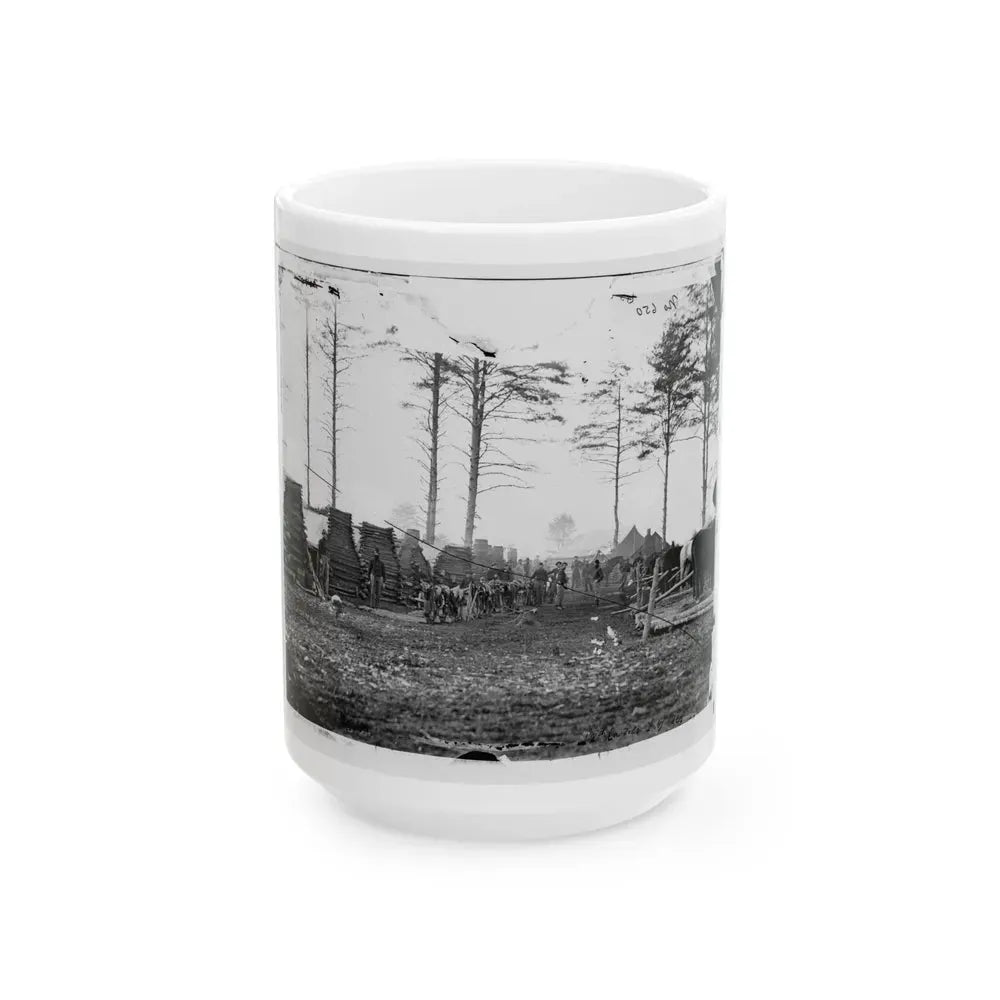 Brandy Station, Virginia (Vicinity). Camp Of The 18th Pennsylvania Cavalry (U.S. Civil War) White Coffee Mug 15oz - Go Mug Yourself