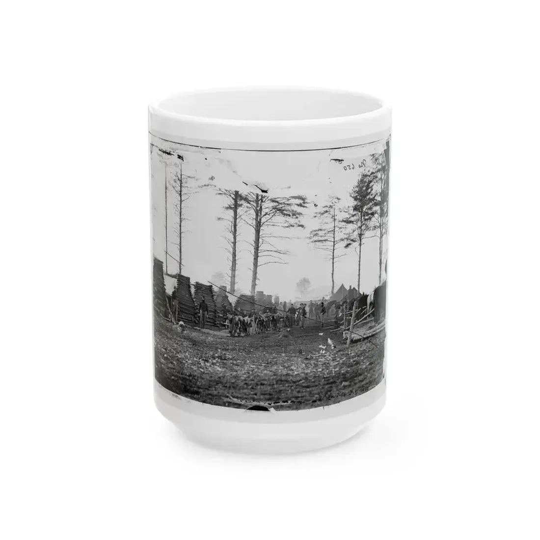 Brandy Station, Virginia (Vicinity). Camp Of The 18th Pennsylvania Cavalry (U.S. Civil War) White Coffee Mug 15oz - Go Mug Yourself