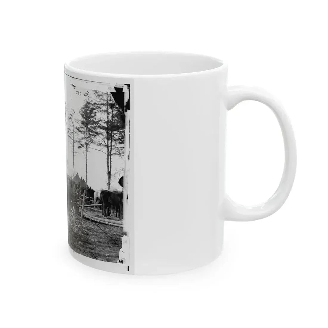 Brandy Station, Virginia (Vicinity). Camp Of The 18th Pennsylvania Cavalry (U.S. Civil War) White Coffee Mug - Go Mug Yourself